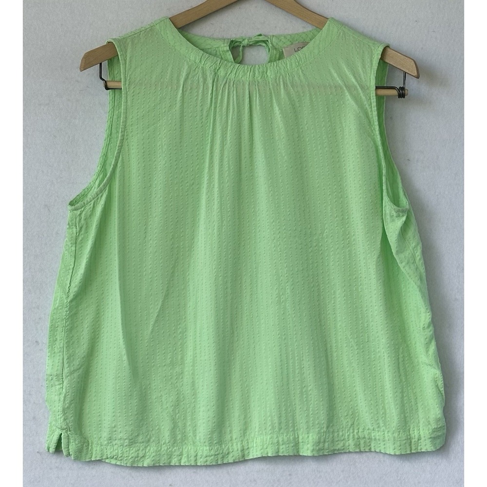 LOFT Summer Sleeveless Rayon Top Lime Sherbet Green Women's Sz M